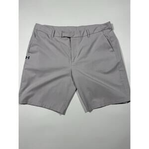 Under Armour Men’s Gray HeatGear Fitted Athletic Shorts Size Large Zip Pocket